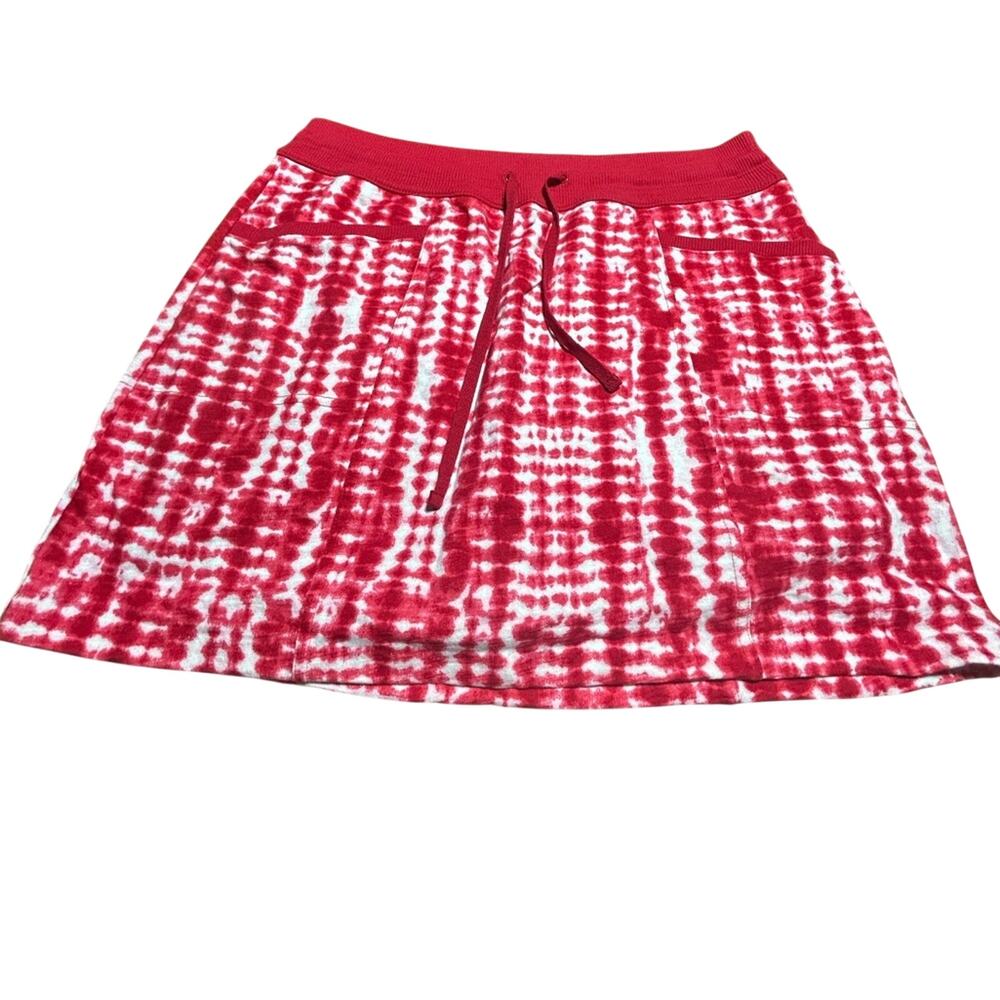 Kim Rogers Red and White Tie-Dye Skort